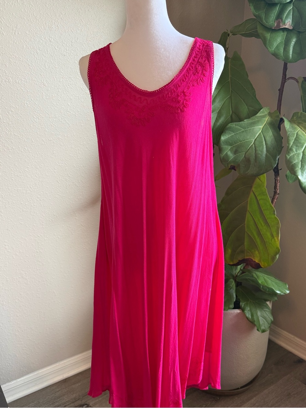 Shoreline Hot Pink Sleeveless Midi Dress